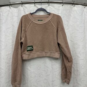 Daily Drills Beige Cropped Pullover